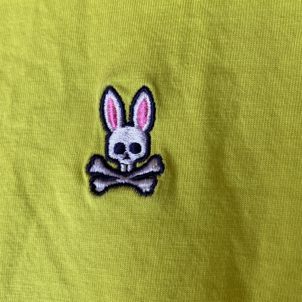 Psycho Bunny Classic Pima Cotton Crew Neck T Shirt S/S Lime Glow Size LARGE